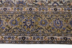 Semi Antique Sage Green Traditional 9X13 Kashan Persian Rug