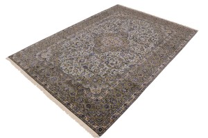 Semi Antique Sage Green Traditional 9X13 Kashan Persian Rug