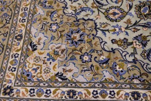 Semi Antique Sage Green Traditional 9X13 Kashan Persian Rug