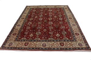 Vintage Red Classic 10X13 Tabriz Persian Rug