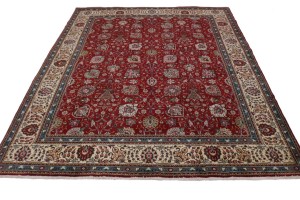 Vintage Red Classic 10X13 Tabriz Persian Rug