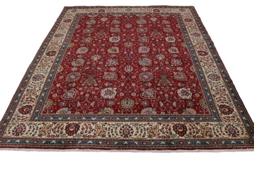 Vintage Red Classic 10X13 Tabriz Persian Rug