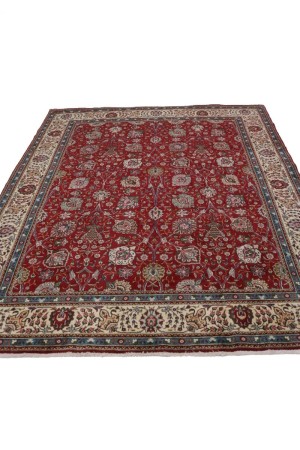 Vintage Red Classic 10X13 Tabriz Persian Rug