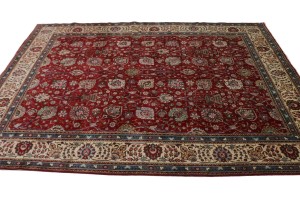 Vintage Red Classic 10X13 Tabriz Persian Rug