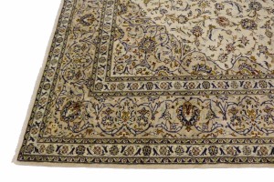Semi Antique Cream Traditional 10X13 Kashan Persian Rug