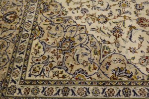 Semi Antique Cream Traditional 10X13 Kashan Persian Rug