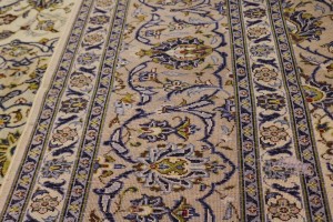 Semi Antique Cream Traditional 10X13 Kashan Persian Rug