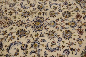 Semi Antique Cream Traditional 10X13 Kashan Persian Rug