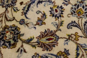 Semi Antique Cream Traditional 10X13 Kashan Persian Rug