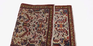 Ivory Vintage Geometric 3X5 Goravan Heriz Persian Oriental Rug