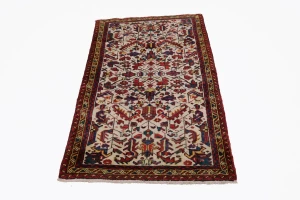 Ivory Vintage Geometric 3X5 Goravan Heriz Persian Oriental Rug