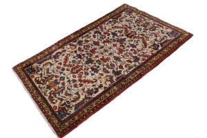 Ivory Vintage Geometric 3X5 Goravan Heriz Persian Oriental Rug