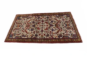 Ivory Vintage Geometric 3X5 Goravan Heriz Persian Oriental Rug