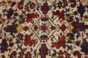 Ivory Vintage Geometric 3X5 Goravan Heriz Persian Oriental Rug