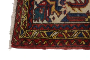 Ivory Vintage Geometric 3X5 Goravan Heriz Persian Oriental Rug