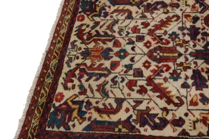 Ivory Vintage Geometric 3X5 Goravan Heriz Persian Oriental Rug
