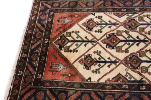 Semi Antique Beige Tribal 3X10 Hamedan Persian Runner Rug