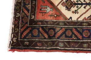 Semi Antique Beige Tribal 3X10 Hamedan Persian Runner Rug