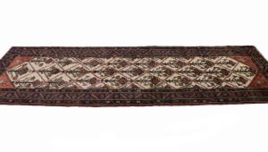 Semi Antique Beige Tribal 3X10 Hamedan Persian Runner Rug