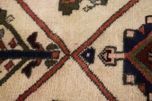 Semi Antique Beige Tribal 3X10 Hamedan Persian Runner Rug