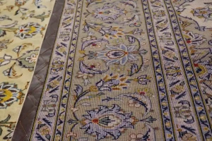 Vintage Beige Traditional 8X11 Kashan Persian Rug