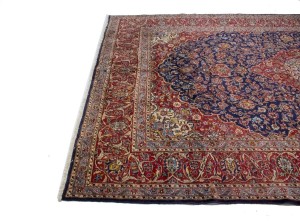 Vintage Purple-navy Traditional 10X15 Kashan Persian Rug