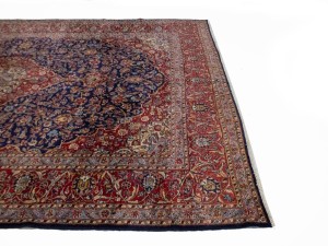 Vintage Purple-navy Traditional 10X15 Kashan Persian Rug