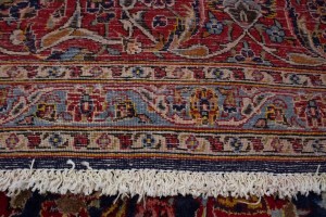 Vintage Purple-navy Traditional 10X15 Kashan Persian Rug