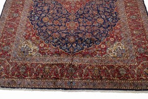 Vintage Purple-navy Traditional 10X15 Kashan Persian Rug