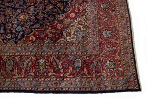 Vintage Purple-navy Traditional 10X15 Kashan Persian Rug