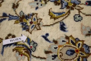 Semi Antique Beige Traditional 8X12 Kashan Persian Rug