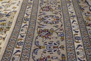 Semi Antique Beige Traditional 8X12 Kashan Persian Rug