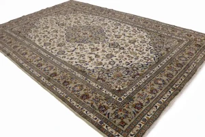 Semi Antique Beige Traditional 8X12 Kashan Persian Rug