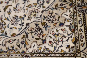 Semi Antique Beige Traditional 7X10 Kashan Persian Rug Oriental