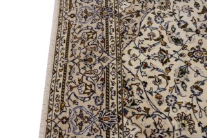 Semi Antique Beige Traditional 7X10 Kashan Persian Rug Oriental