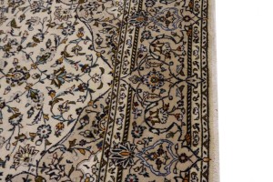 Semi Antique Beige Traditional 7X10 Kashan Persian Rug Oriental