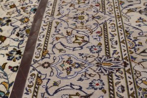 Semi Antique Beige Traditional 7X10 Kashan Persian Rug Oriental