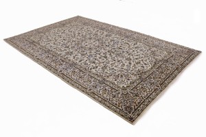 Semi Antique Beige Traditional 7X10 Kashan Persian Rug Oriental