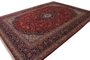 Vintage Red Traditional 10X13 Kashan Persian Rug