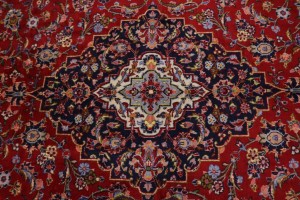 Vintage Red Traditional 10X13 Kashan Persian Rug