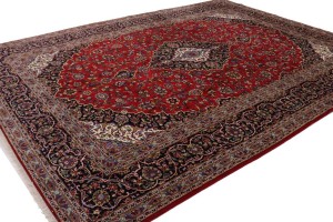 Vintage Red Traditional 10X13 Kashan Persian Rug
