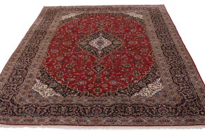 Vintage Red Traditional 10X13 Kashan Persian Rug