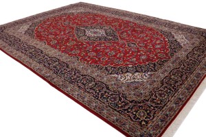 Vintage Red Traditional 10X13 Kashan Persian Rug