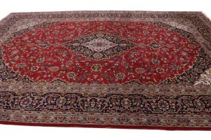 Vintage Red Traditional 10X13 Kashan Persian Rug