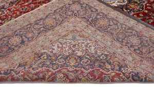 Vintage Red Traditional 10X14 Kashan Persian Rug