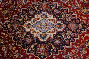 Vintage Red Traditional 10X14 Kashan Persian Rug