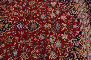 Vintage Red Traditional 10X14 Kashan Persian Rug