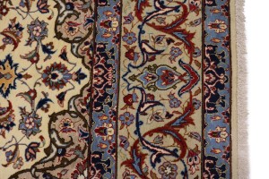 Vintage Cream Traditional 9X12 Isfahan Persian Rug