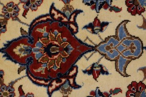 Vintage Cream Traditional 9X12 Isfahan Persian Rug