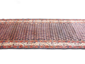 Purple-navy Vintage Tribal 3'6X10 Botemir Persian Runner Oriental Rug